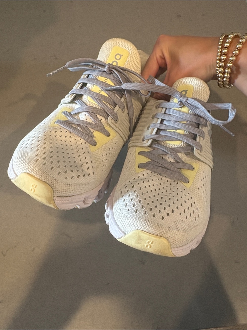 On Cloud Yellow & White Sneakers 7